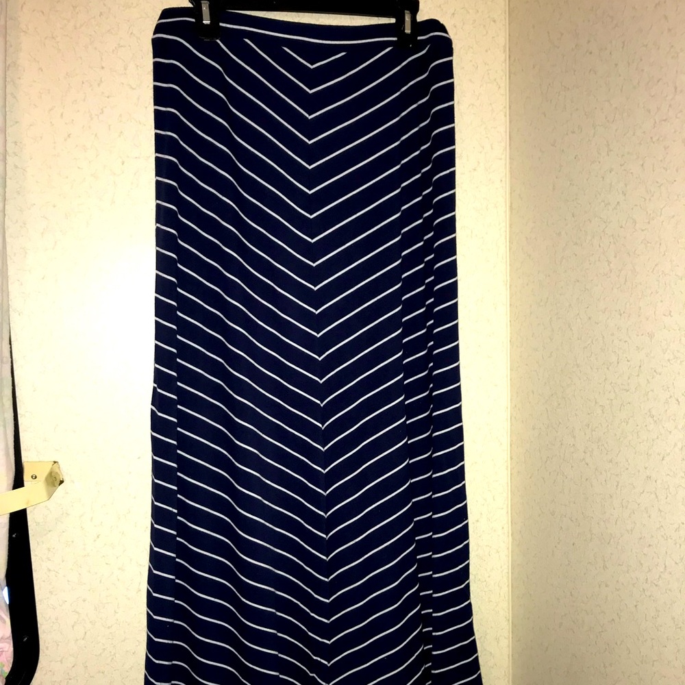 Navy Blue/White Striped Skirt